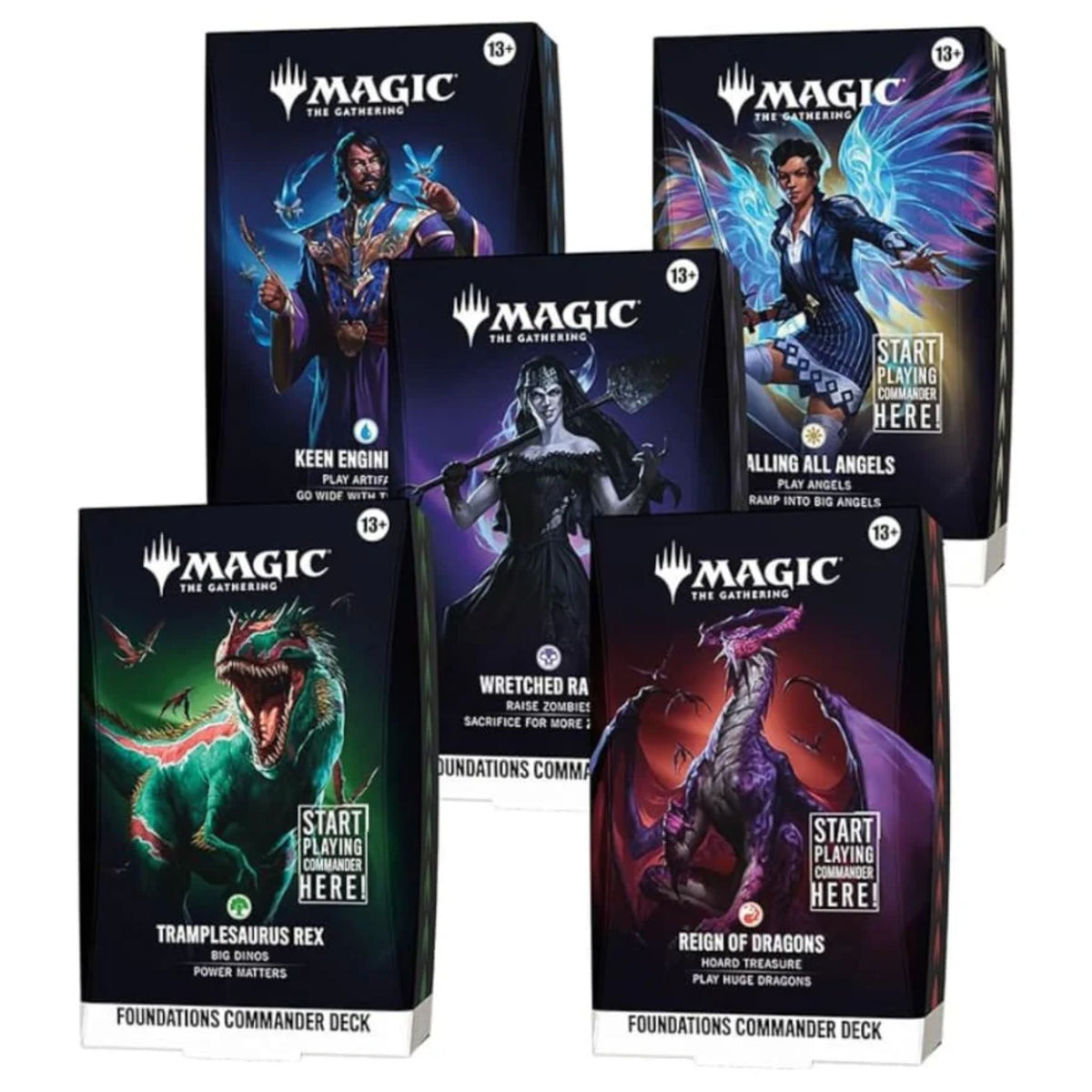 Magic The Gathering Foundations Starter Commander Deck Display