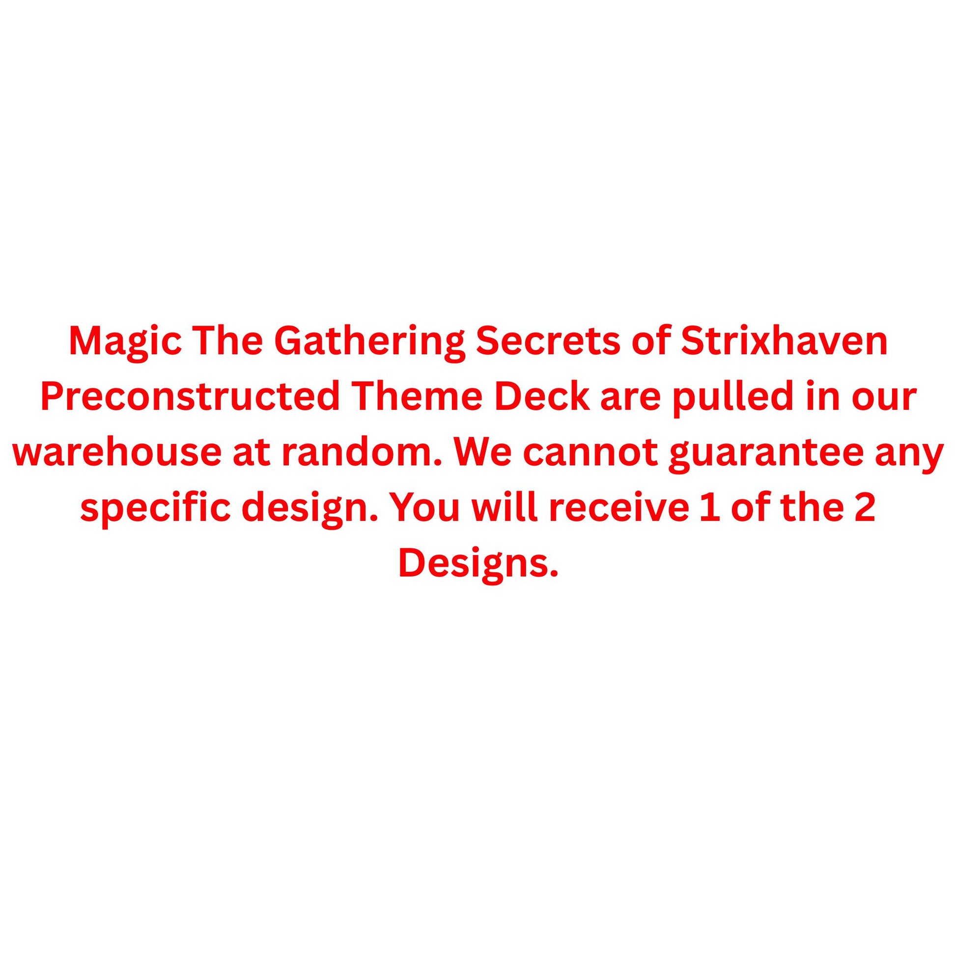 Magic The Gathering Secrets of Strixhaven Preconstructed Theme Deck - Trading Card Market