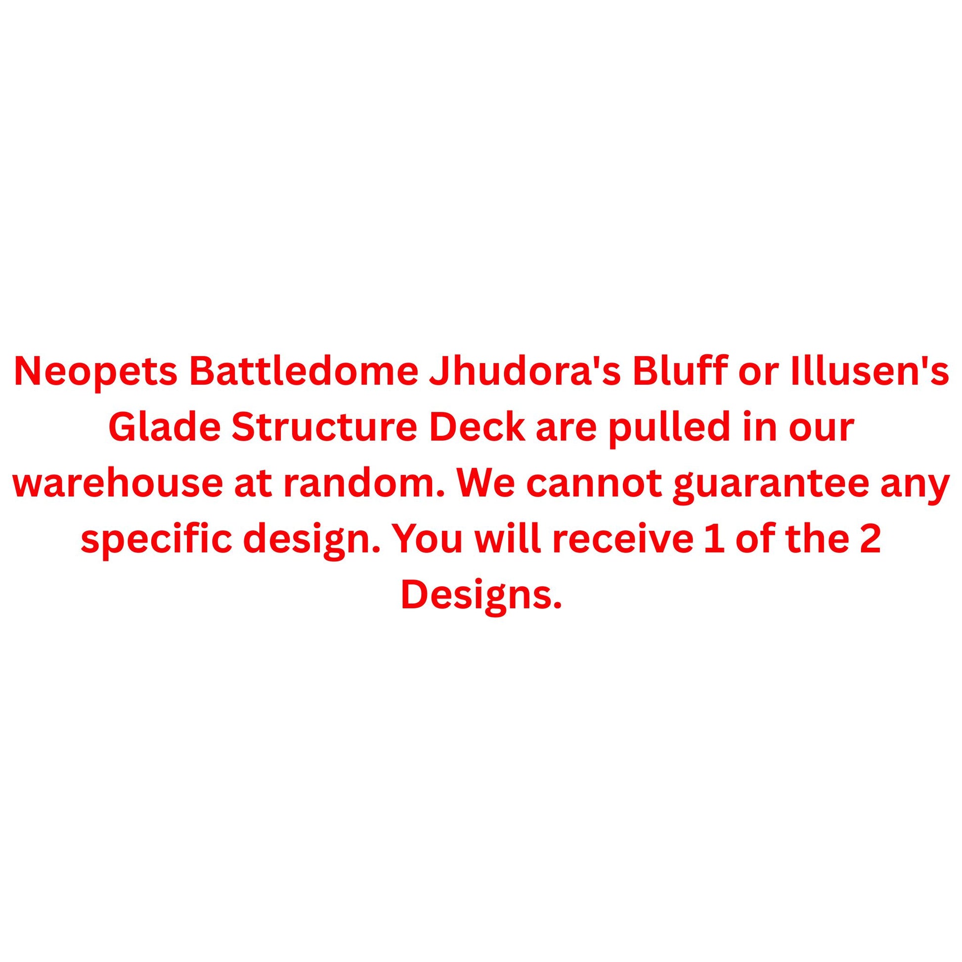 Neopets Battledome Jhudora's Bluff or Illusen's Glade Structure Deck - Trading Card Market