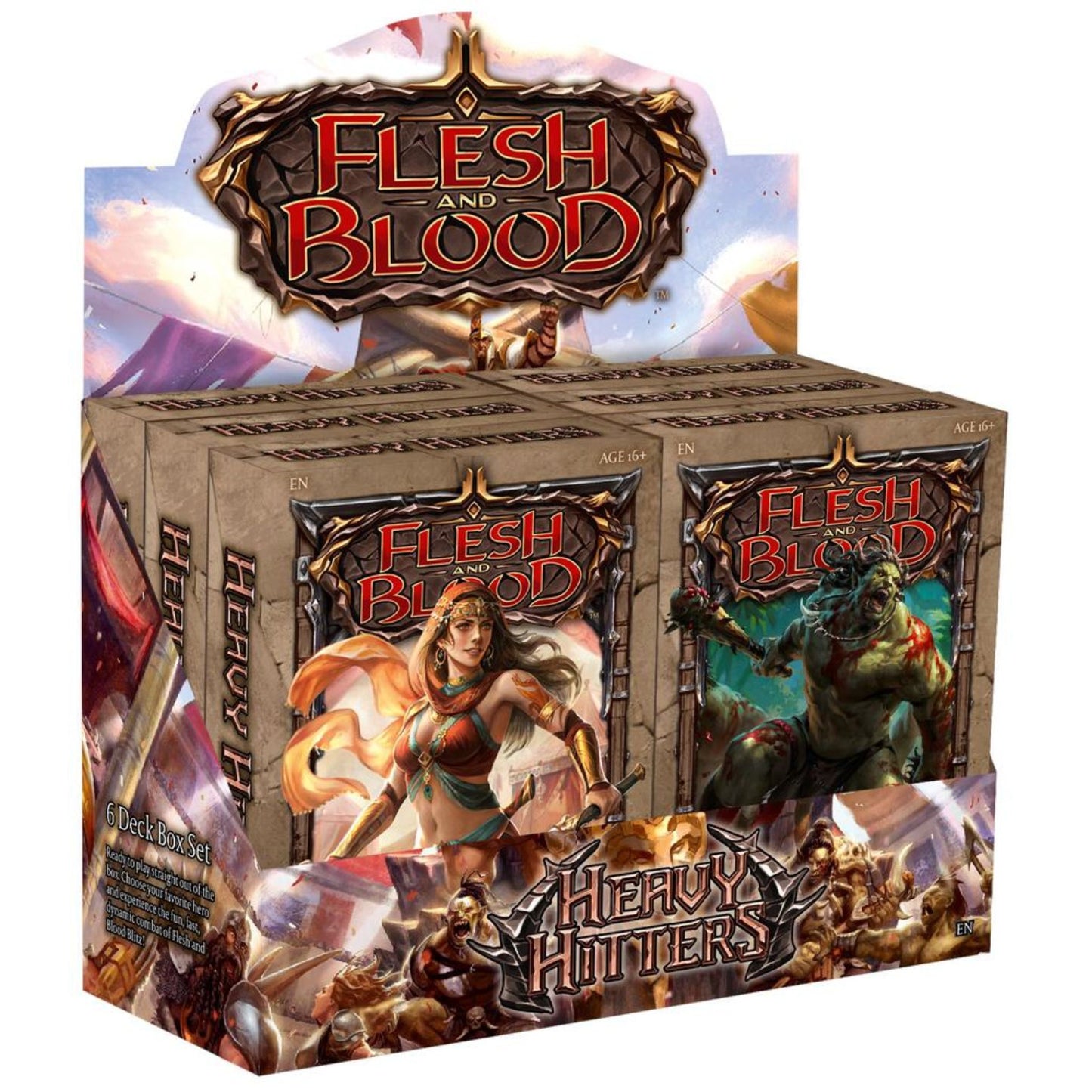 Flesh & Blood Heavy Hitters Blitz Deck Display (6 Decks)