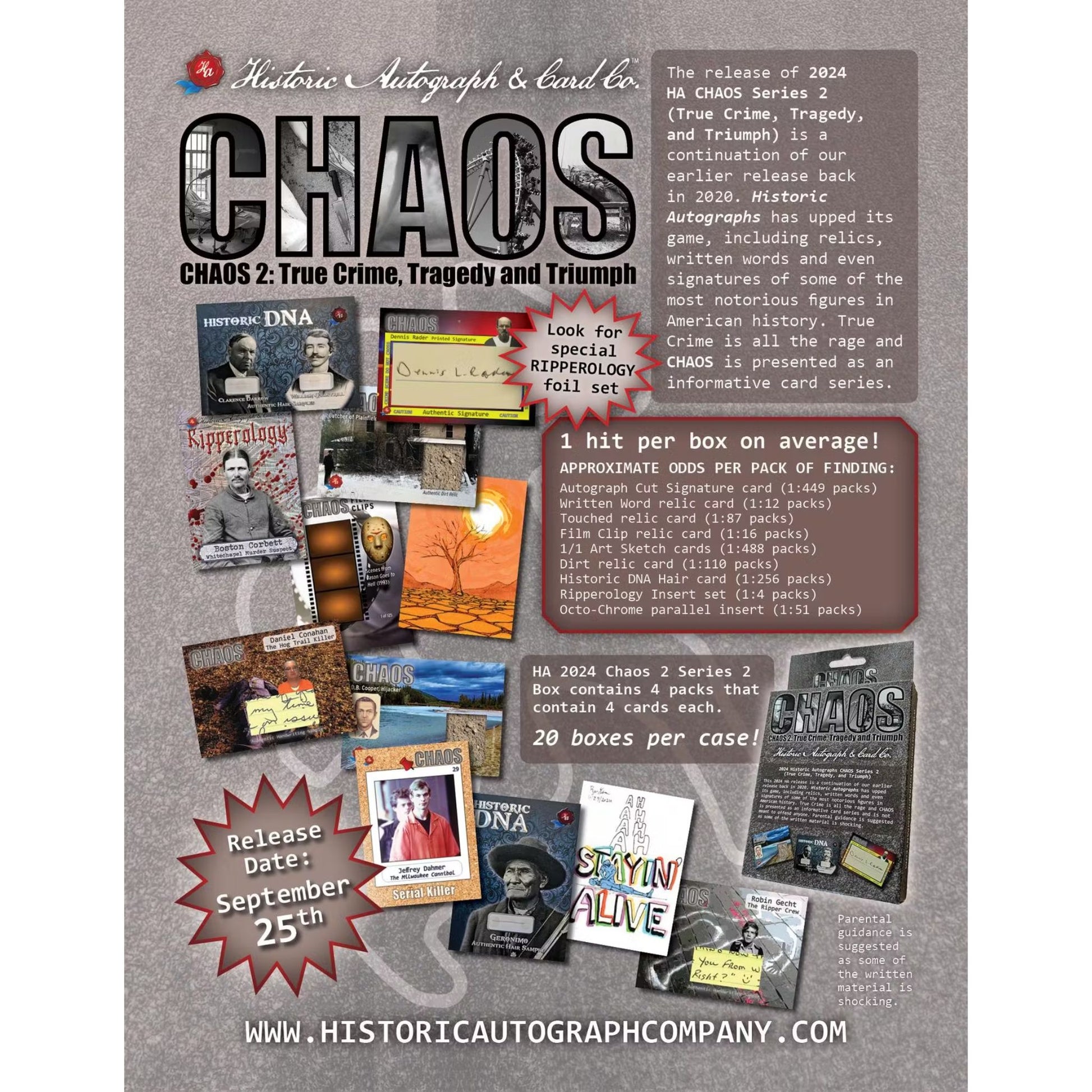 2024 Historical Autographs Chaos Series 2 Hobby Box - Trading Card Market