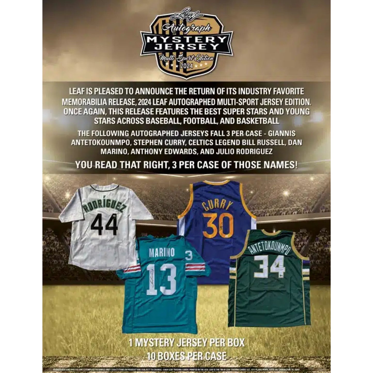 2024 Leaf Autograph Mystery Jersey Multi - Sport Edition Box - Trading Card Market