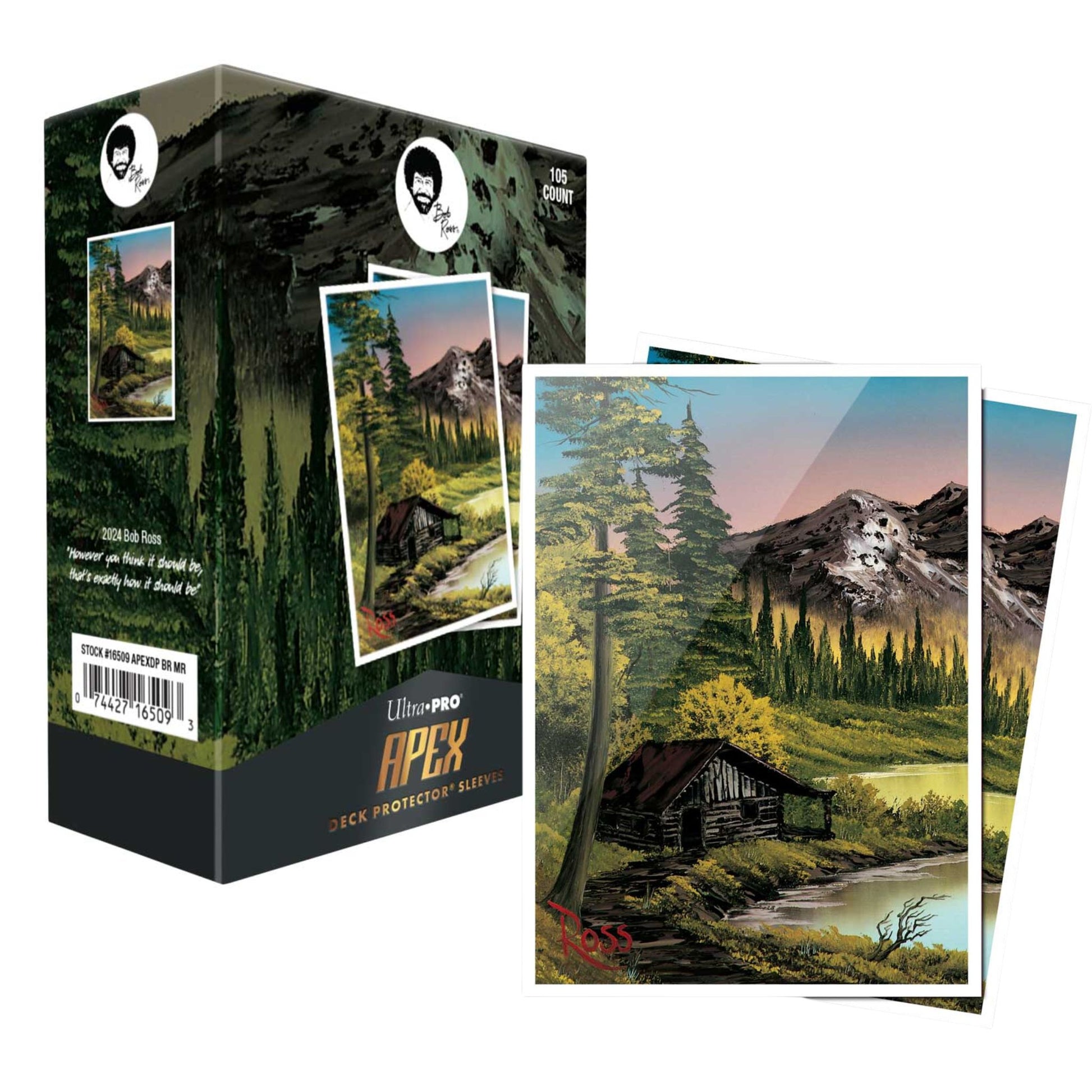 bob ross card sleeves Bob Ross - Winter Paradise 105ct APEX DECK PROTECTOR® Sleeves for Tabletop  Gaming main image 0