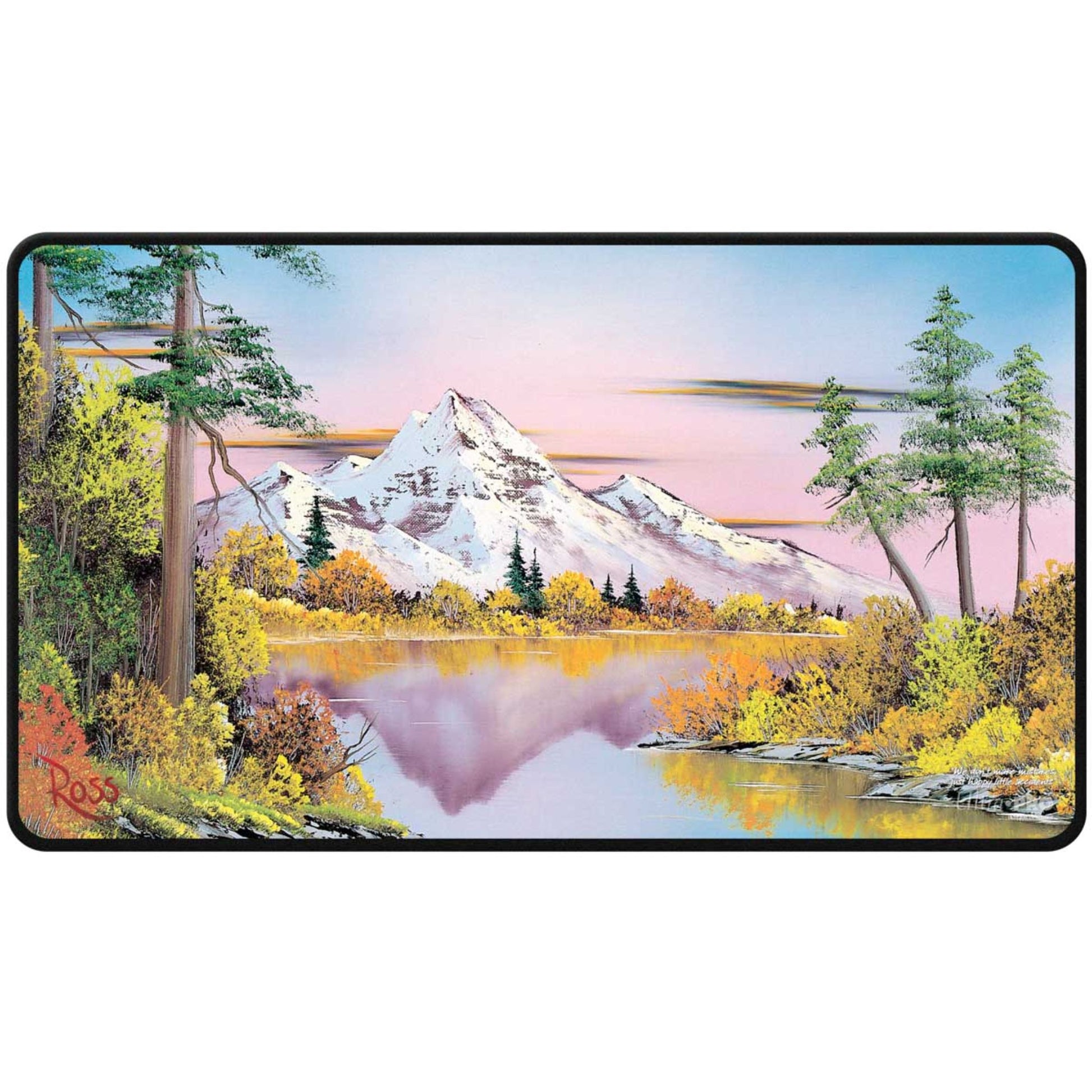 Ultra Pro Black Stitched Bob Ross Mighty Mountain Lake Playmat - Trading Card Market