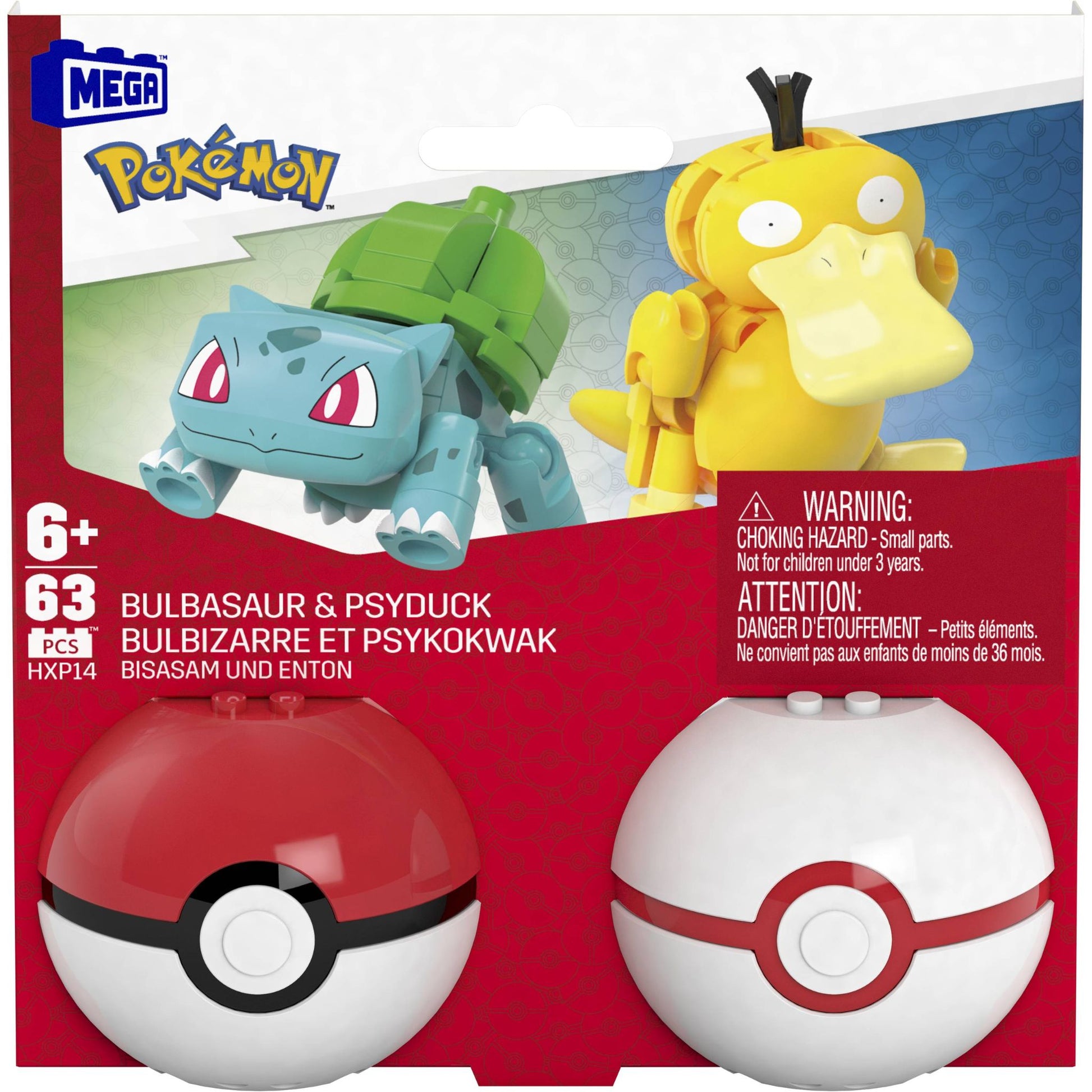 Mega Construx Pokemon Poke Ball Collection Bulbasaur & Psyduck - Trading Card Market