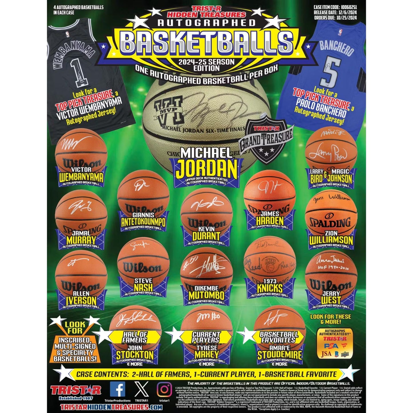 2024/25 TriStar Hidden Treasures Autographed Basketballs Season Edition Hobby Box - Trading Card Market