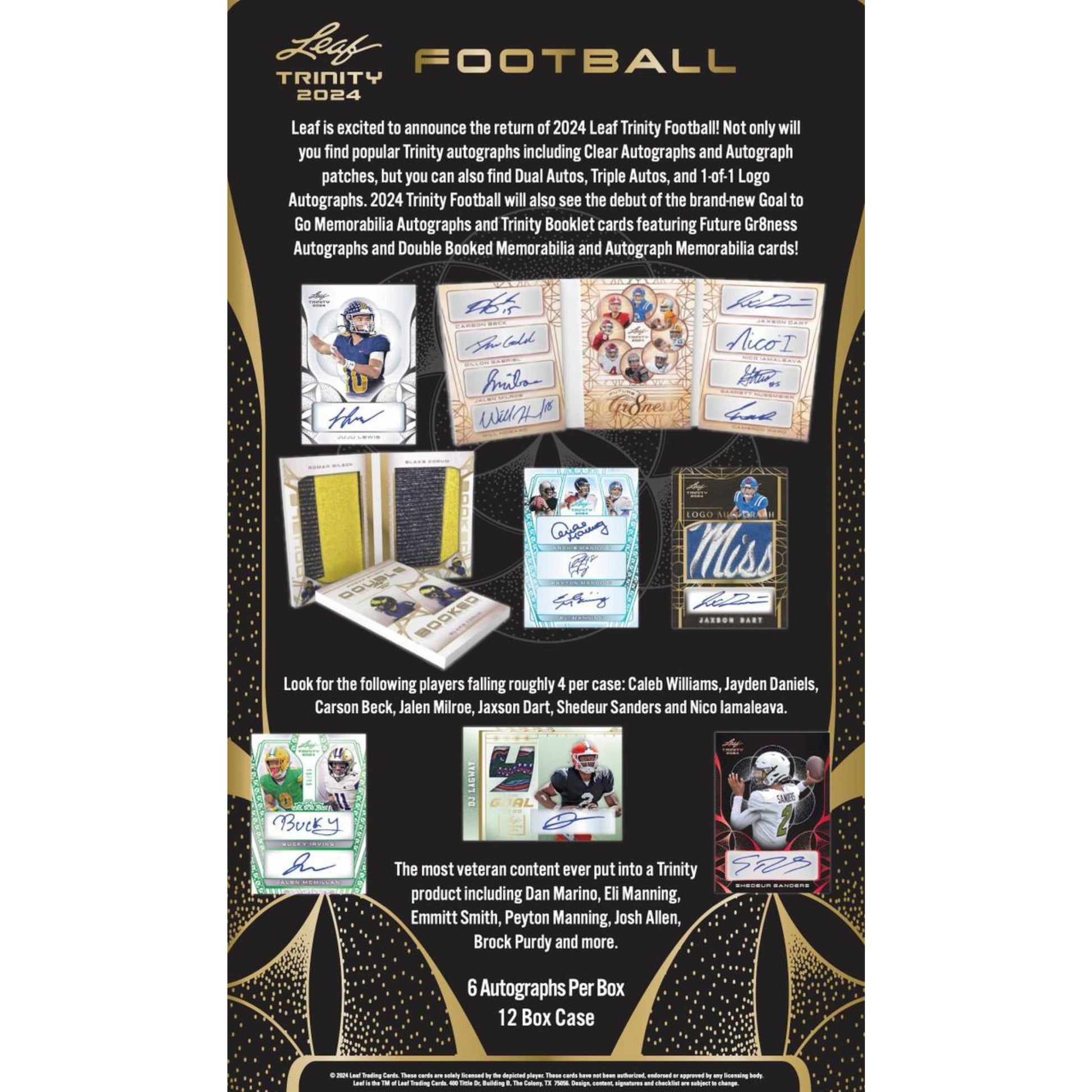 2024 Leaf Trinity Football Hobby Box - Trading Card Market