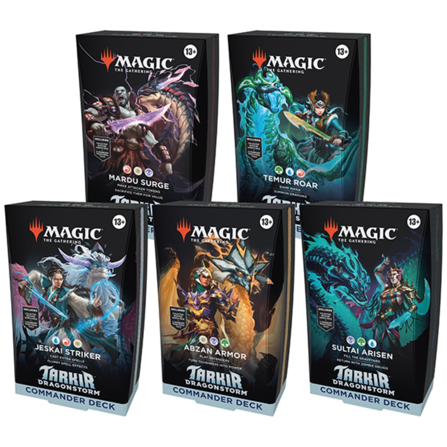 Magic The Gathering Tarkir Dragonstorm Commander Deck Display (5 Decks) (Presell)