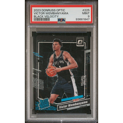 2023/24 Panini Optic Victor Wembanyama Rookie Black Velocity /39 PSA 9 Spurs