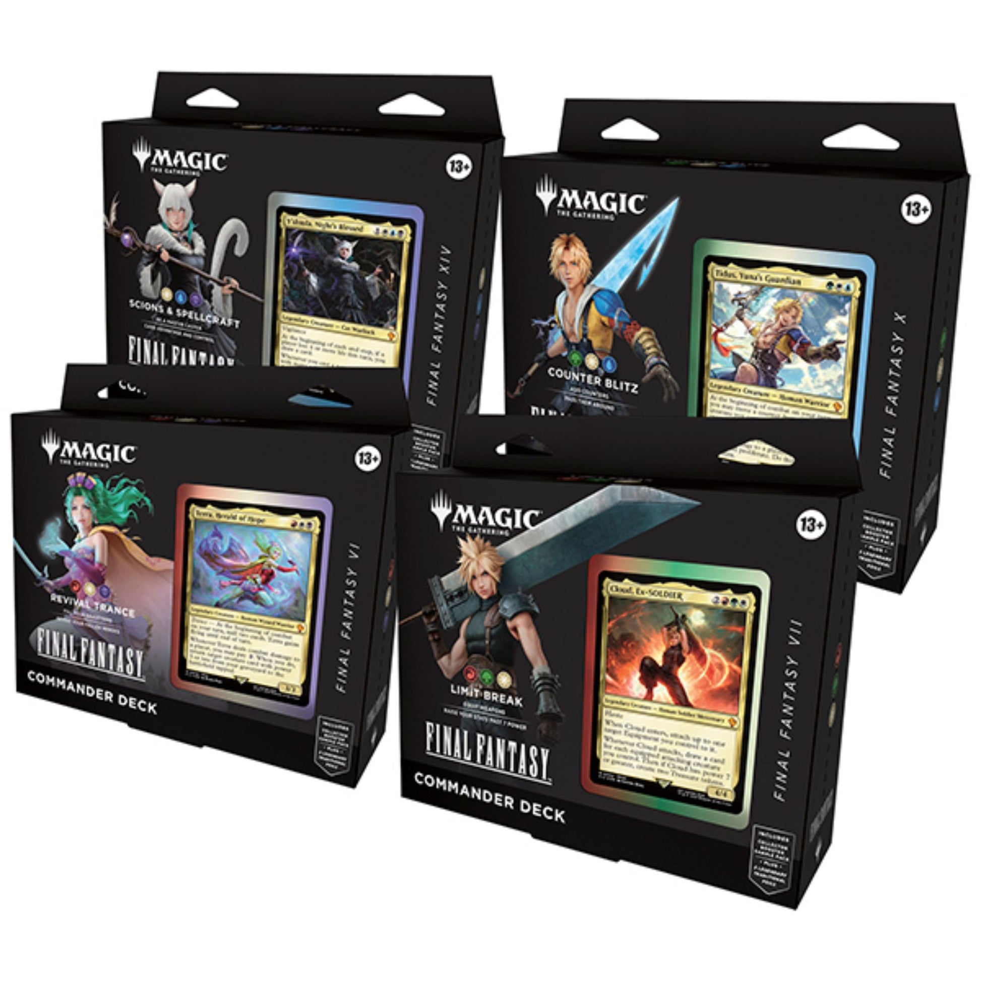 Magic The Gathering Universes Beyond Final Fantasy Commander Deck Display (4 Decks) - Trading Card Market