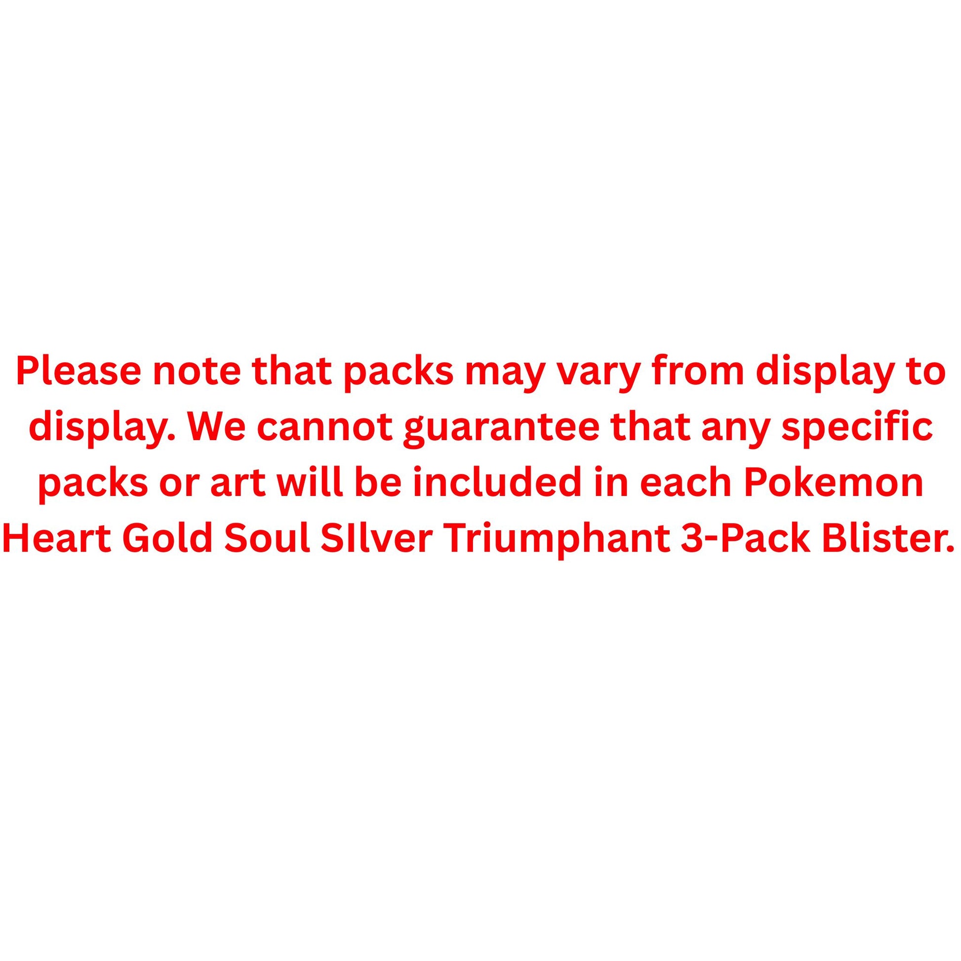 Pokemon Heart Gold Soul SIlver Triumphant 3-Pack Blister – Trading Card Market