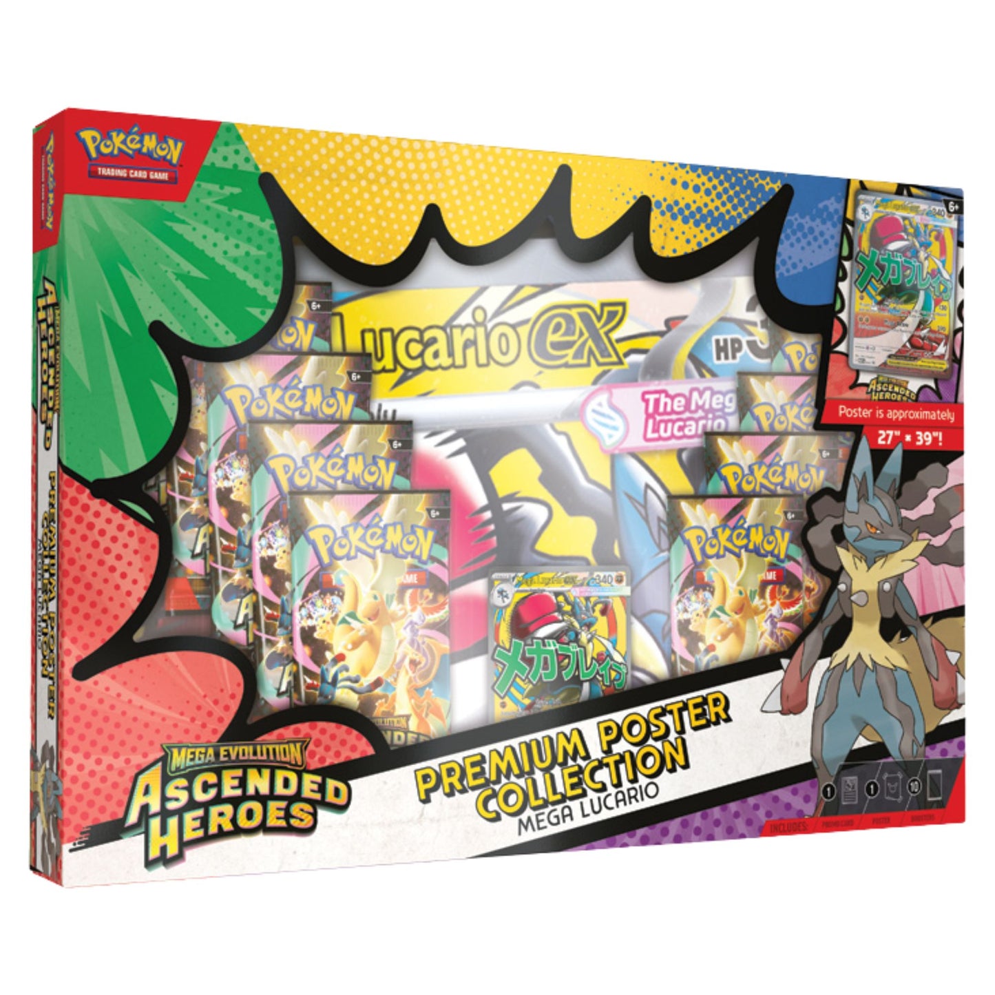 Pokemon Mega Evolution Ascended Heroes Premium Poster Collection (Mega Lucario) (Presell) - Trading Card Market