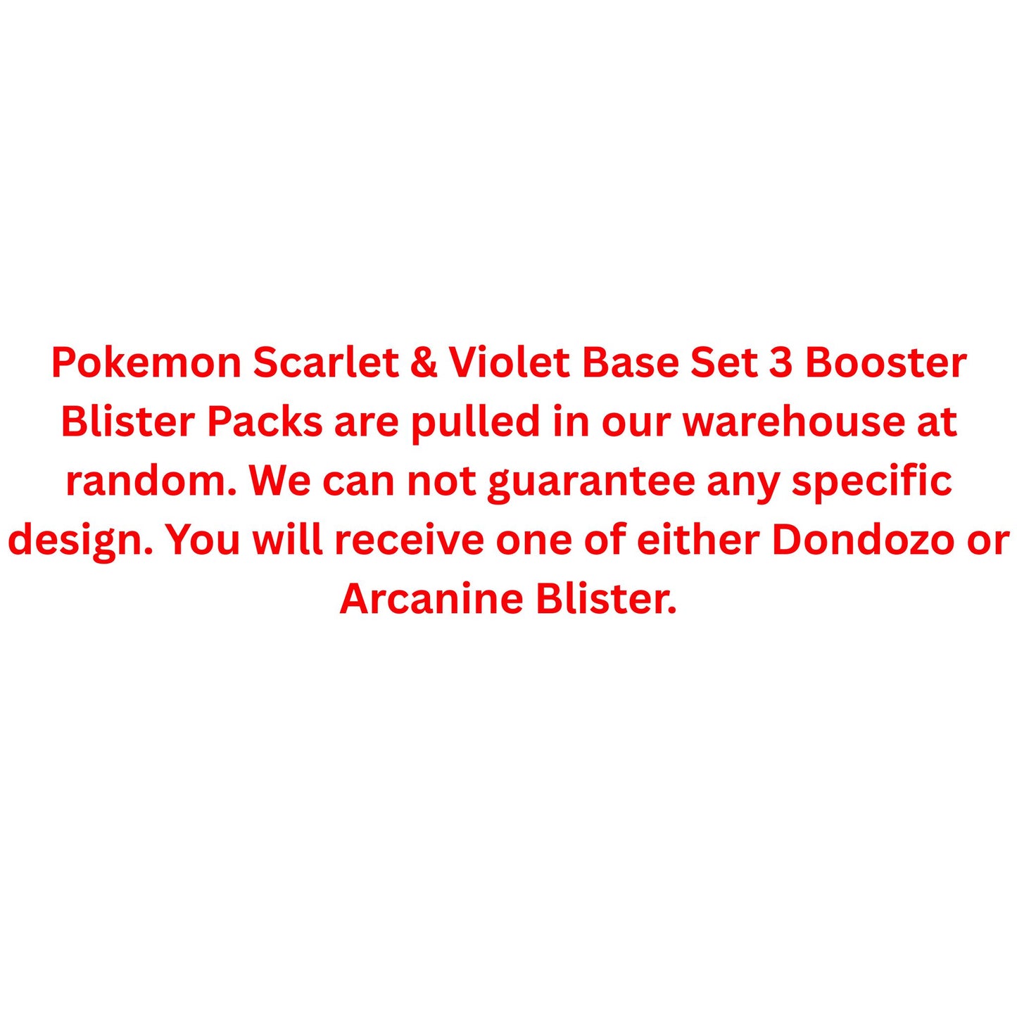 Pokemon Scarlet & Violet Base Set 3 Booster Blister Pack - Trading Card Market