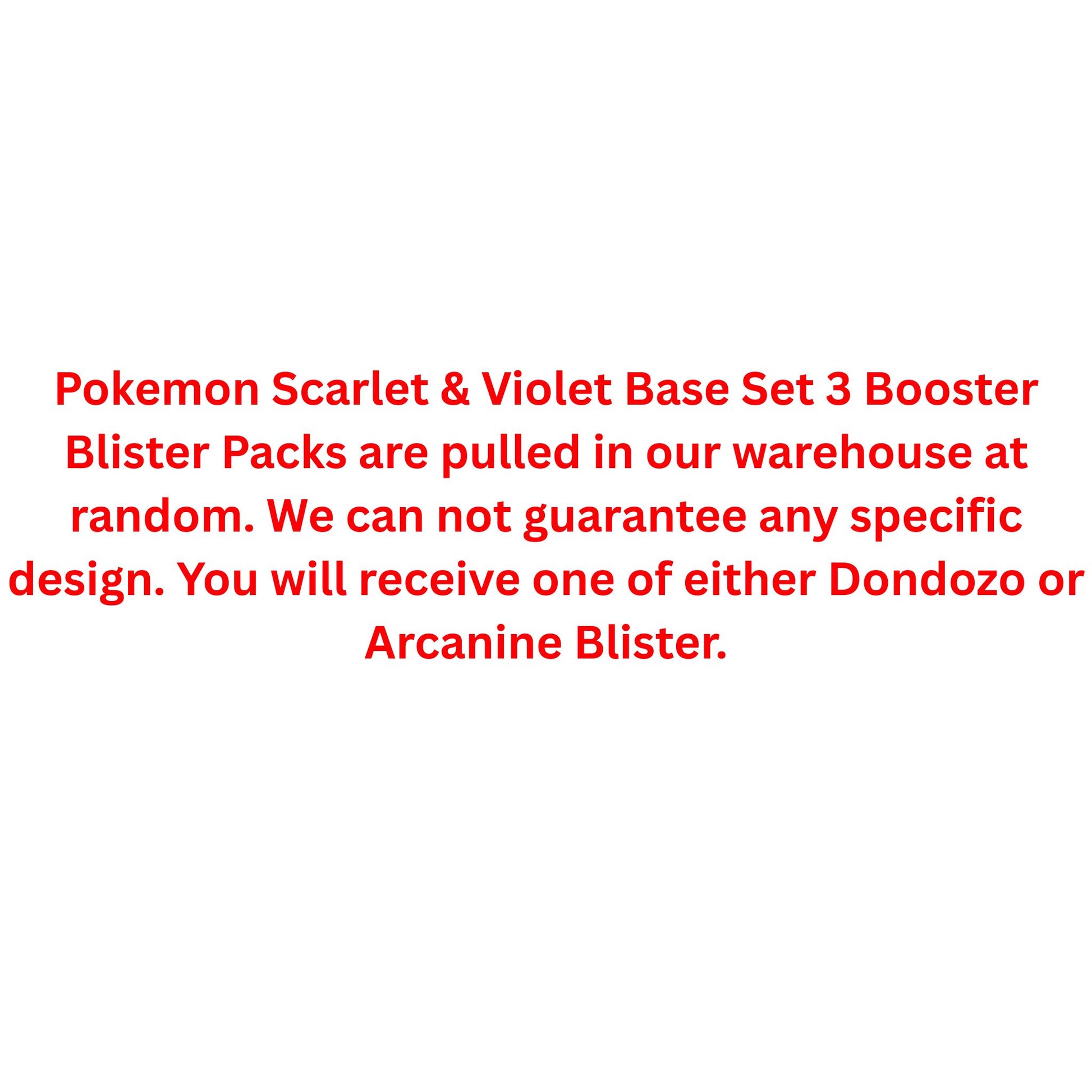 Pokemon Scarlet & Violet Base Set 3 Booster Blister Pack - Trading Card Market
