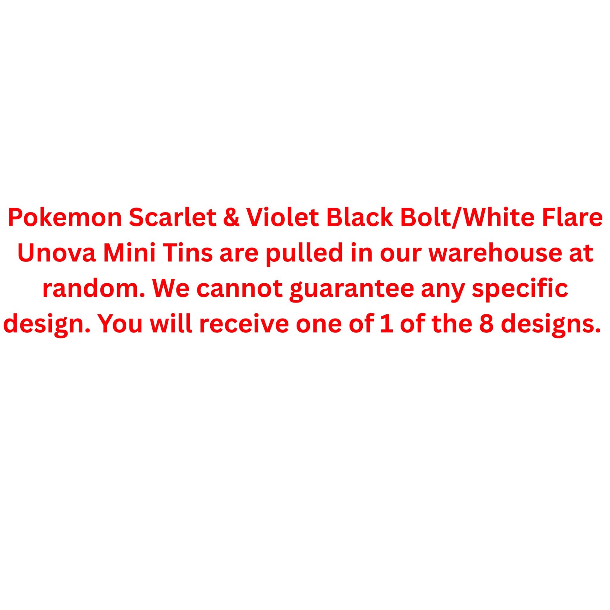 Pokemon Scarlet & Violet Black Bolt/White Flare Unova Mini Tin - Trading Card Market