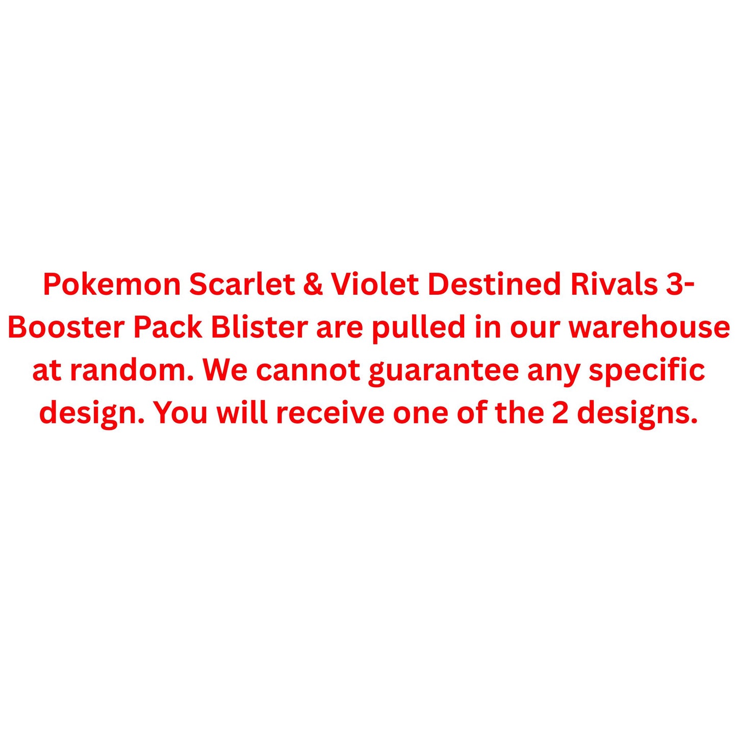 Pokemon Scarlet & Violet Destined Rivals 3-Booster Pack Blister - Trading Card Market