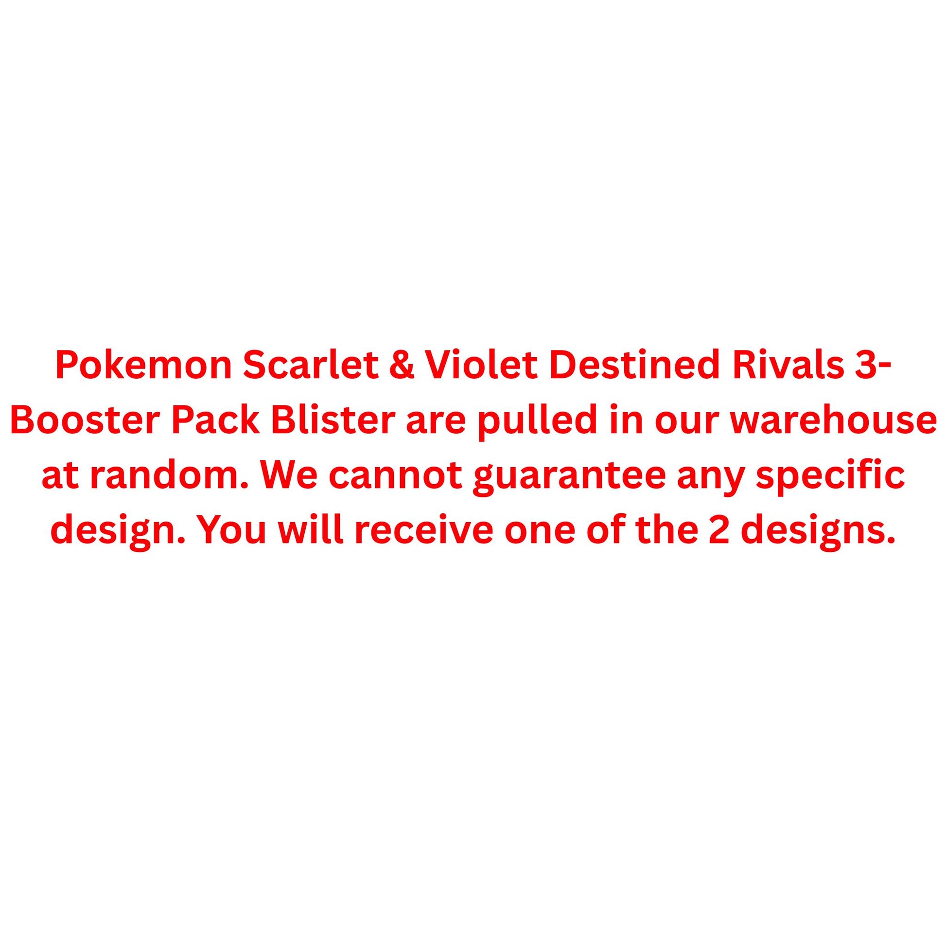 Pokemon Scarlet & Violet Destined Rivals 3-Booster Pack Blister - Trading Card Market