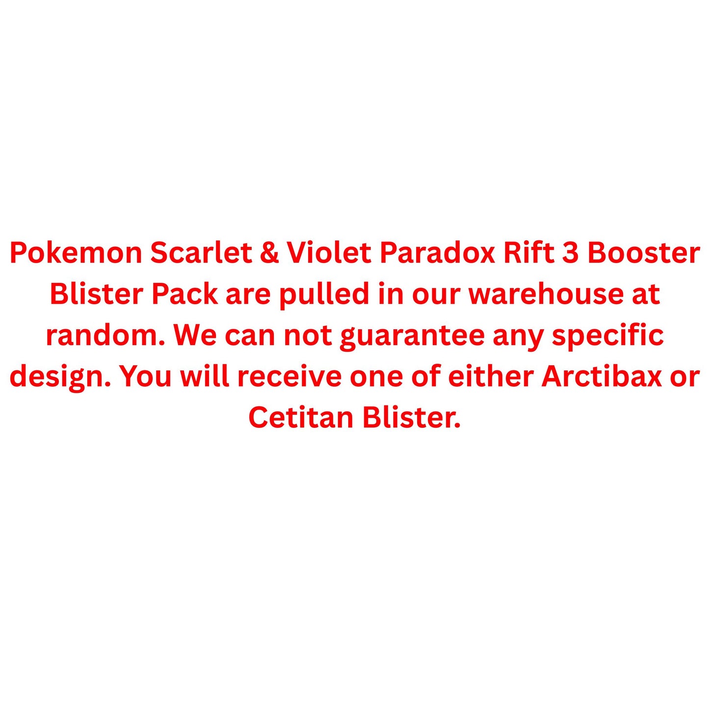 Pokemon Scarlet & Violet Paradox Rift 3 Booster Blister Pack - Trading Card Market