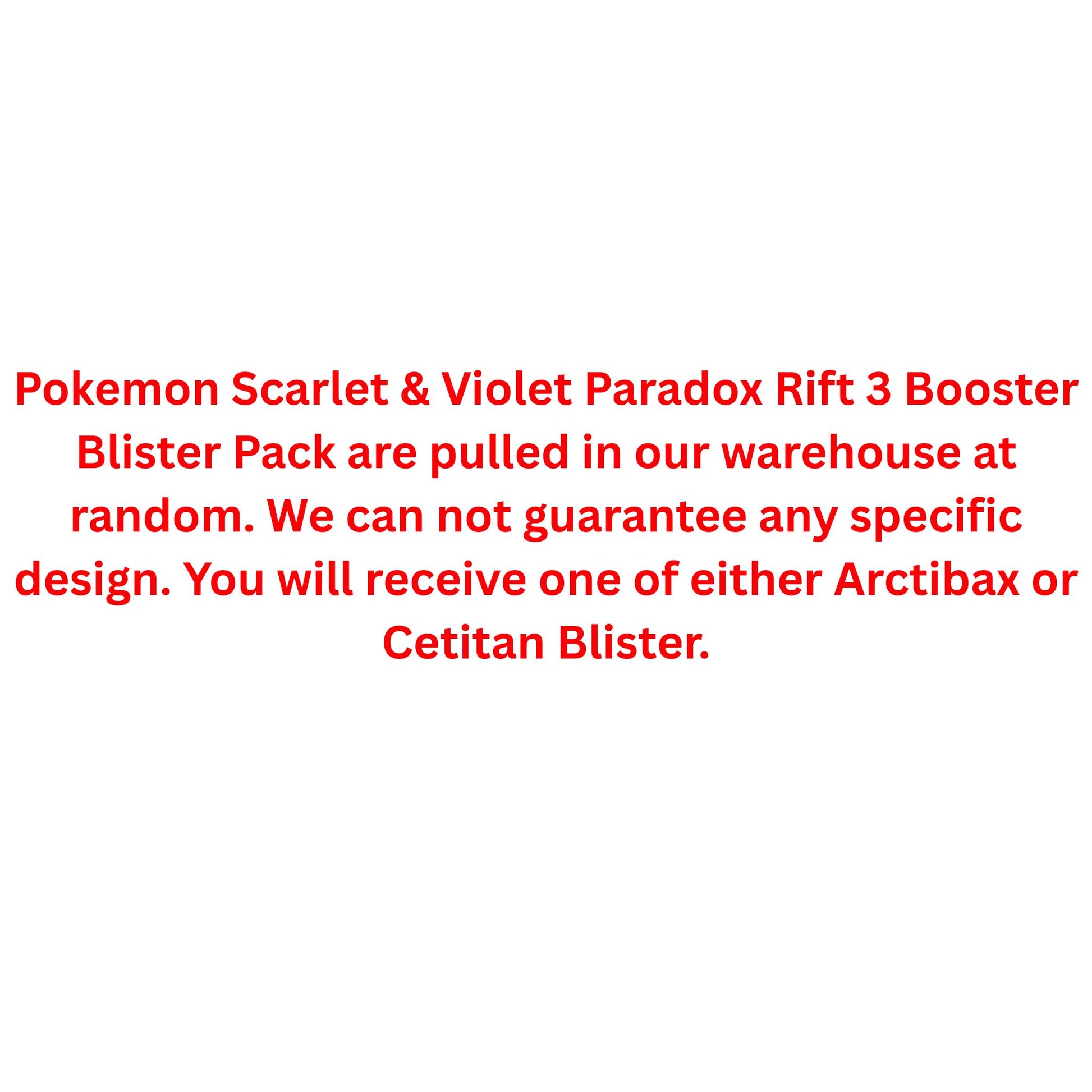 Pokemon Scarlet & Violet Paradox Rift 3 Booster Blister Pack - Trading Card Market