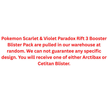 Pokemon Scarlet & Violet Paradox Rift 3 Booster Blister Pack - Trading Card Market