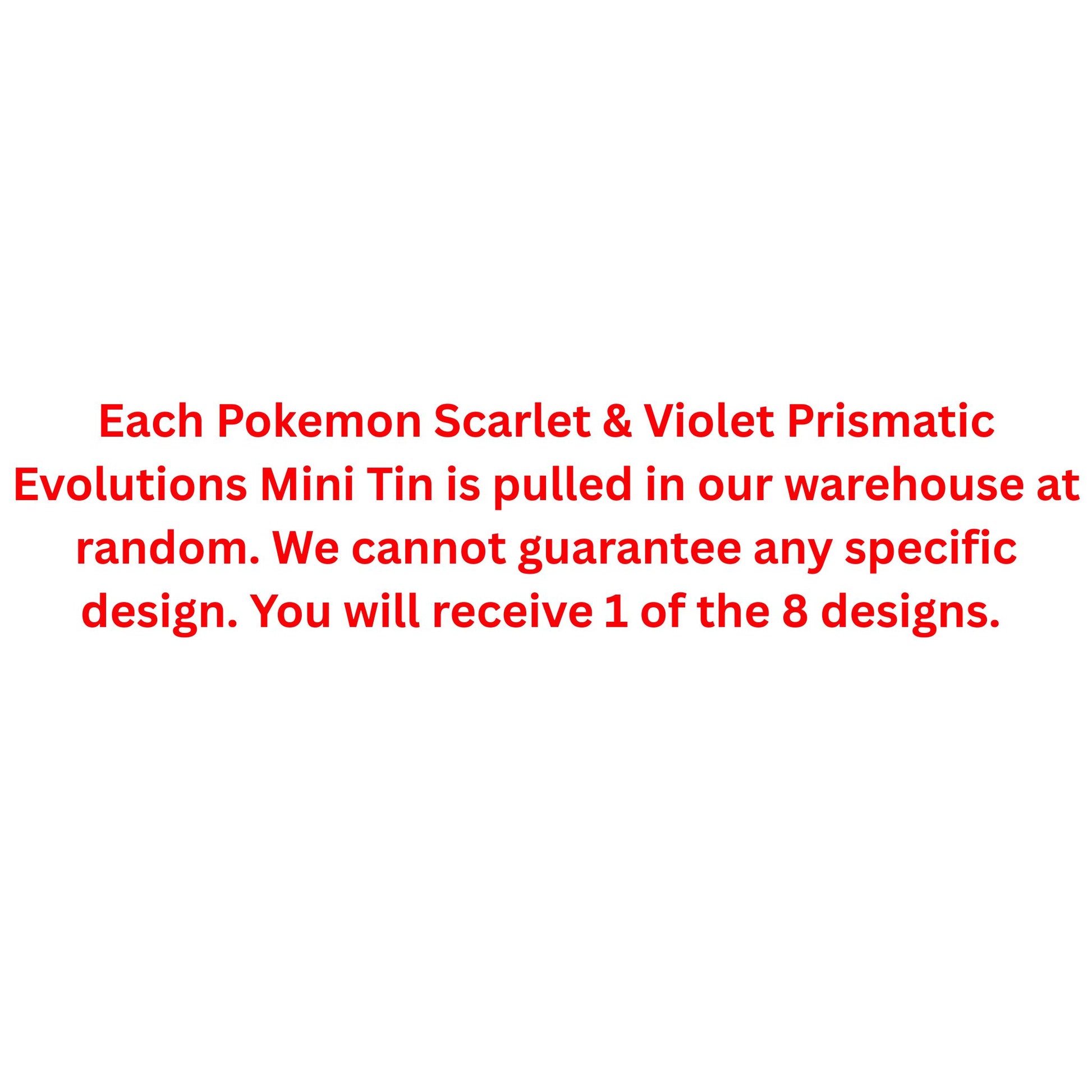 Pokemon Scarlet & Violet Prismatic Evolutions Mini Tin - Trading Card Market