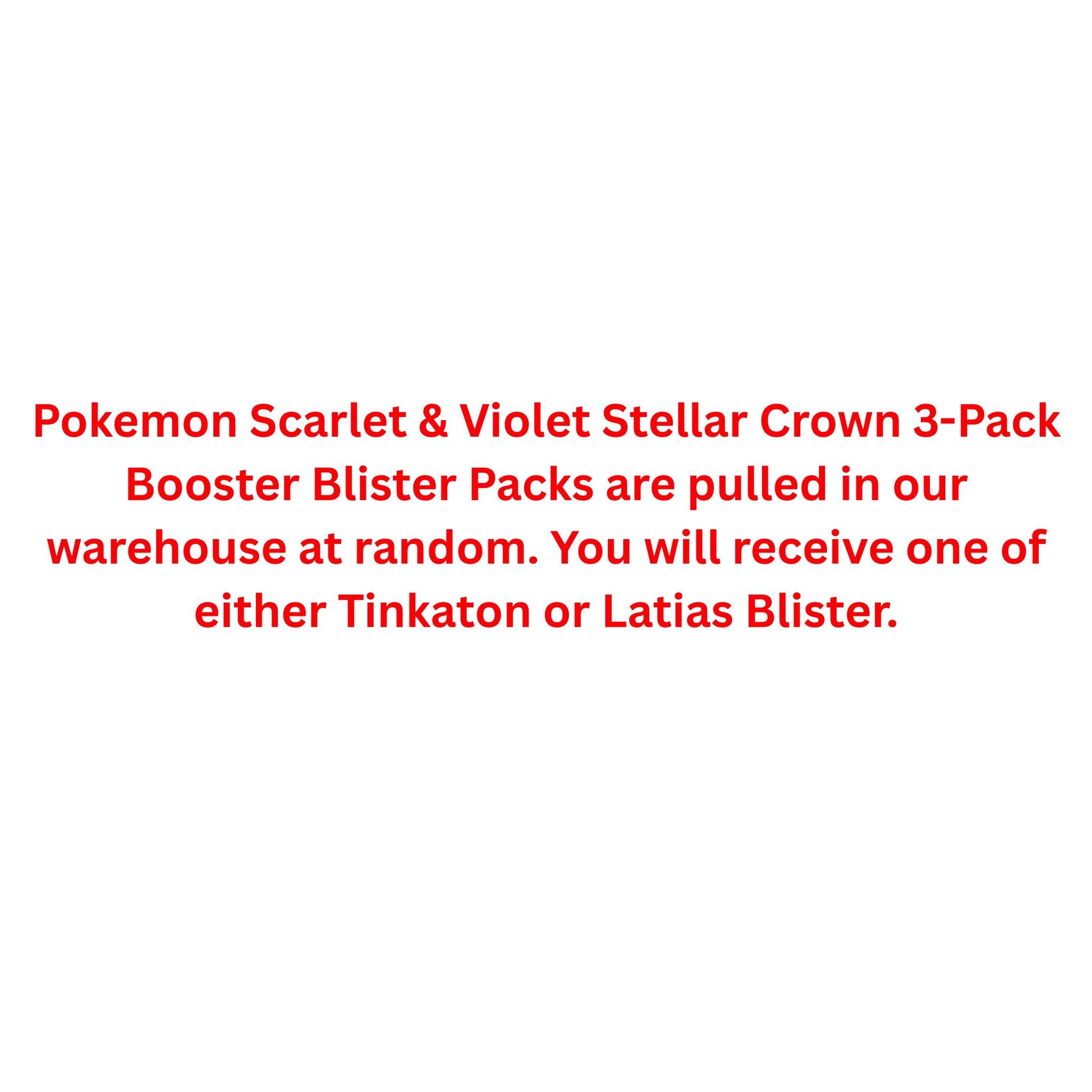 Pokemon Scarlet & Violet Stellar Crown 3-Pack Booster Blister Pack - Trading Card Market