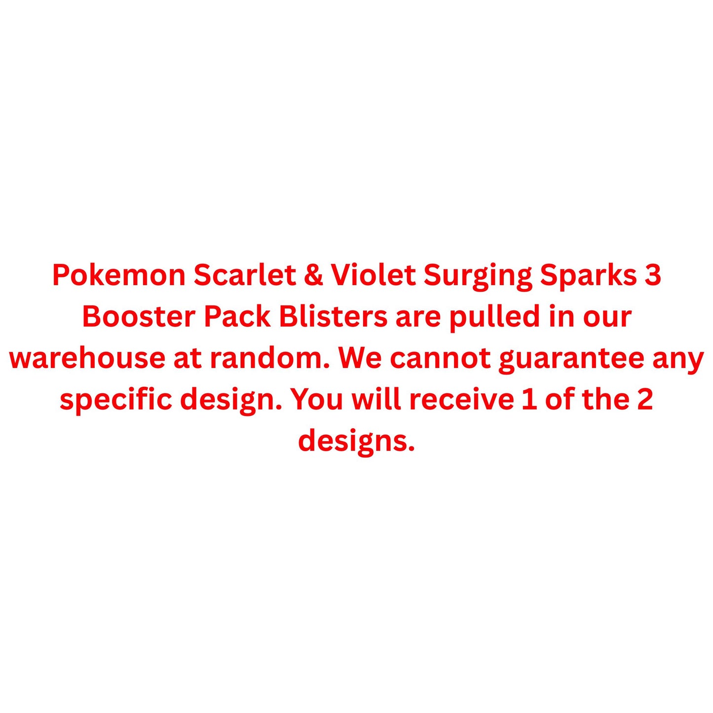 Pokemon Scarlet & Violet Surging Sparks 3 Booster Pack Blister - Trading Card Market