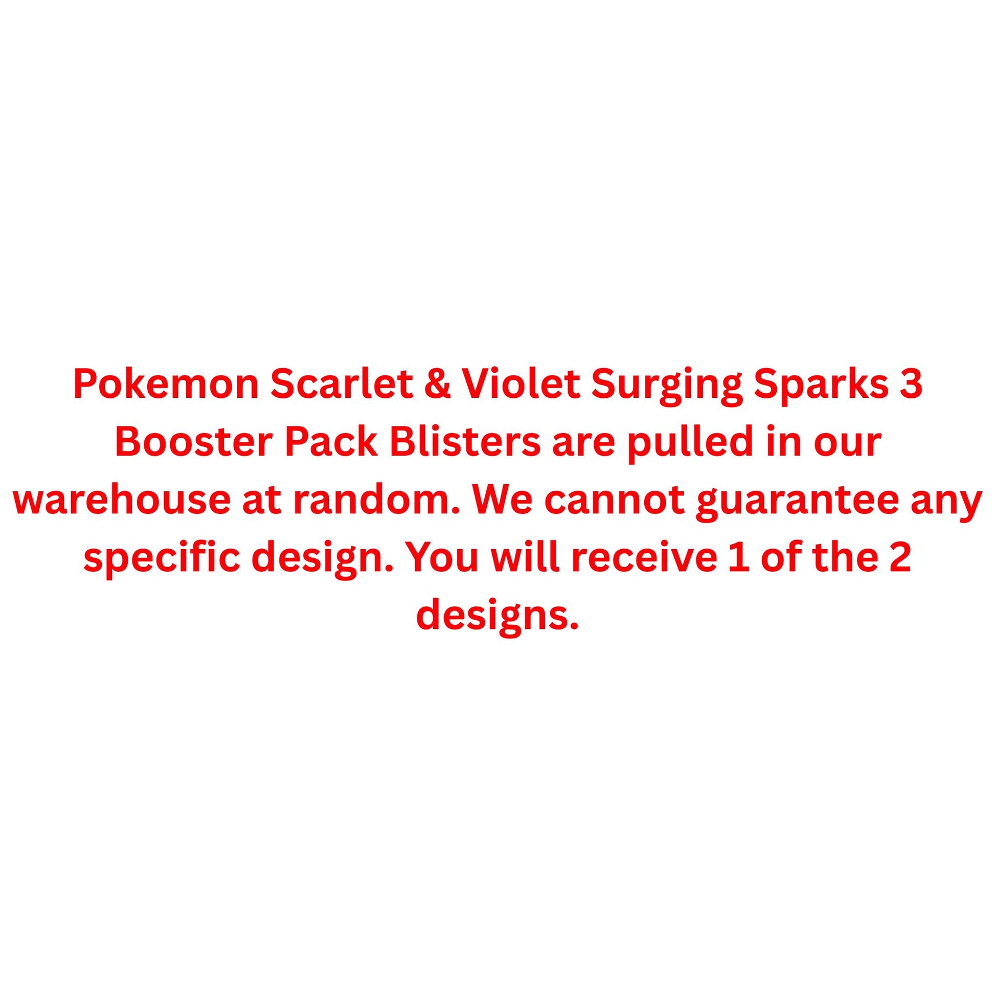 Pokemon Scarlet & Violet Surging Sparks 3 Booster Pack Blister - Trading Card Market