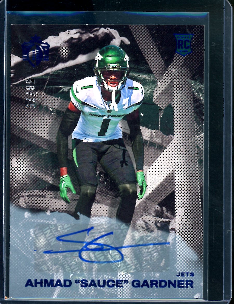 2022 Panini Chronicles Ahmad "Sauce" Gardner Rookie Auto /75 Jets