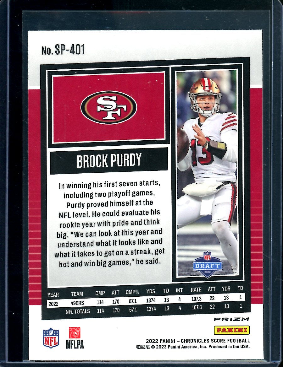 2022 Panini Chronicles Score Brock Purdy Rookie Silver 49ers