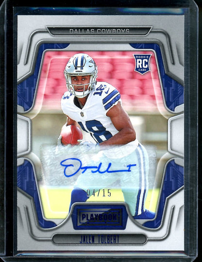 2022 Panini Playbook Jalen Tolbert Rookie Auto /15 Cowboys