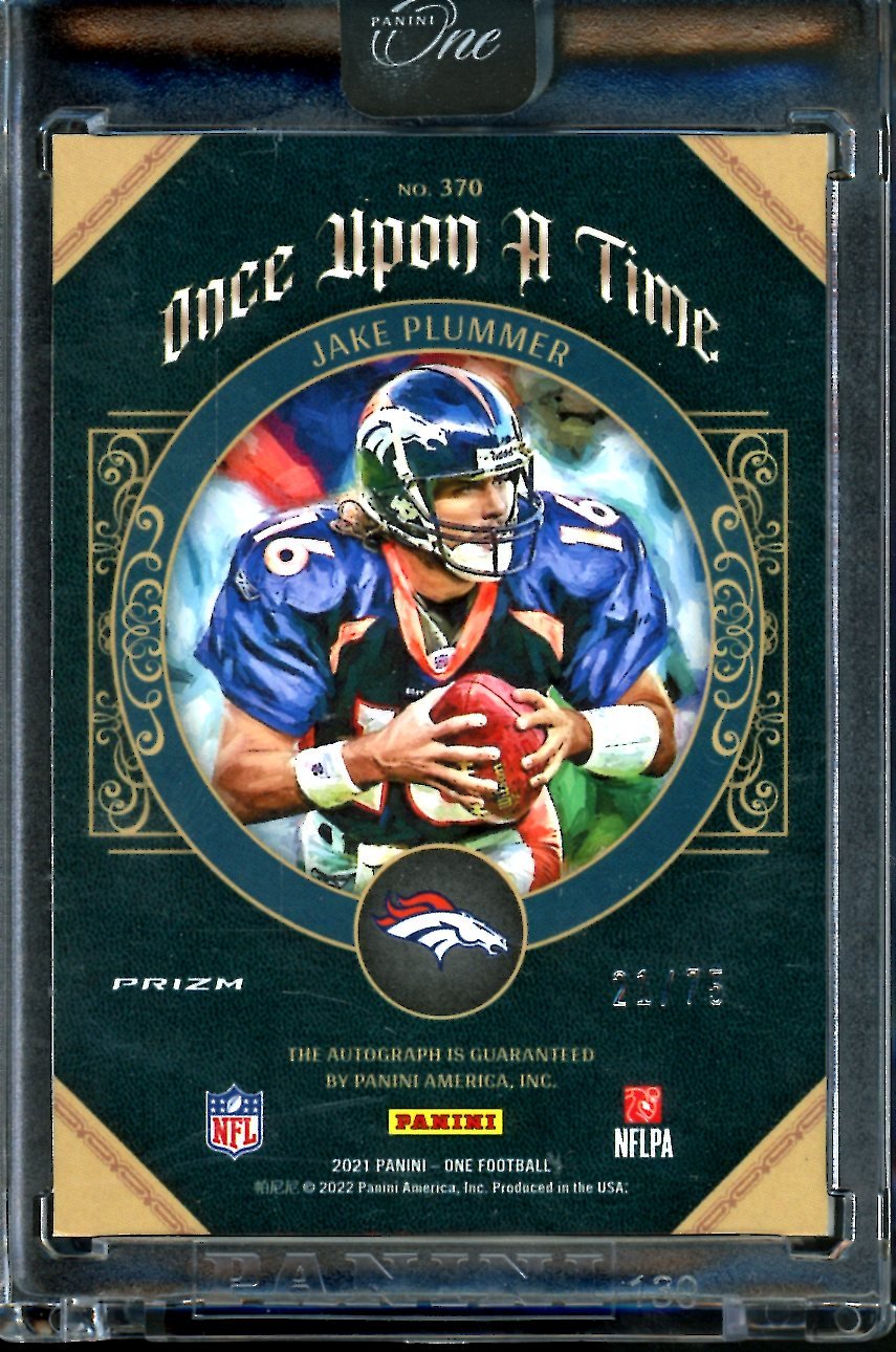 2022 Panini Panini One Jake Plummer Once Upon a Time /75 Broncos - Trading Card Market