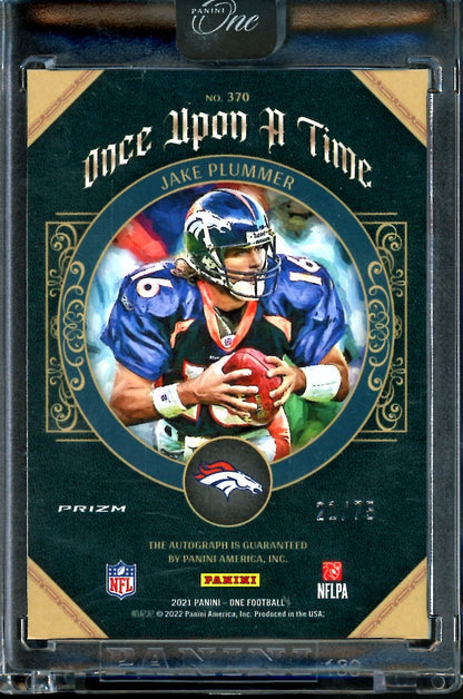 2022 Panini Panini One Jake Plummer Once Upon a Time /75 Broncos - Trading Card Market