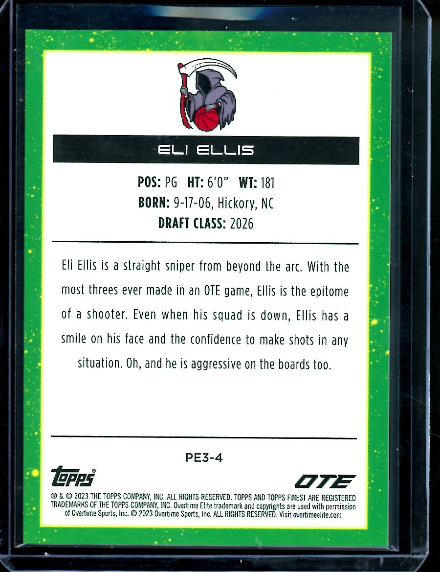 2023 Topps Finest OTE Eli Ellis Interstellar Gold Wave /50