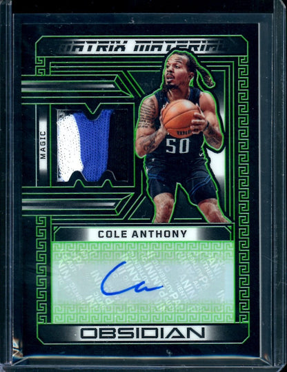 2022/23 Panini Obsidian Cole Anthony Matrix Materials Patch Auto /25 Magic - Trading Card Market