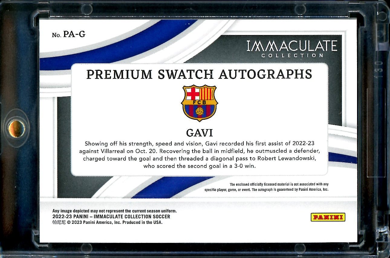 2022/23 Panini Immaculate Gavi Patch Auto /99 FC Barcelona 