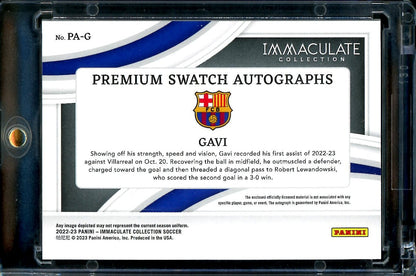 2022/23 Panini Immaculate Gavi Patch Auto /99 FC Barcelona - Trading Card Market