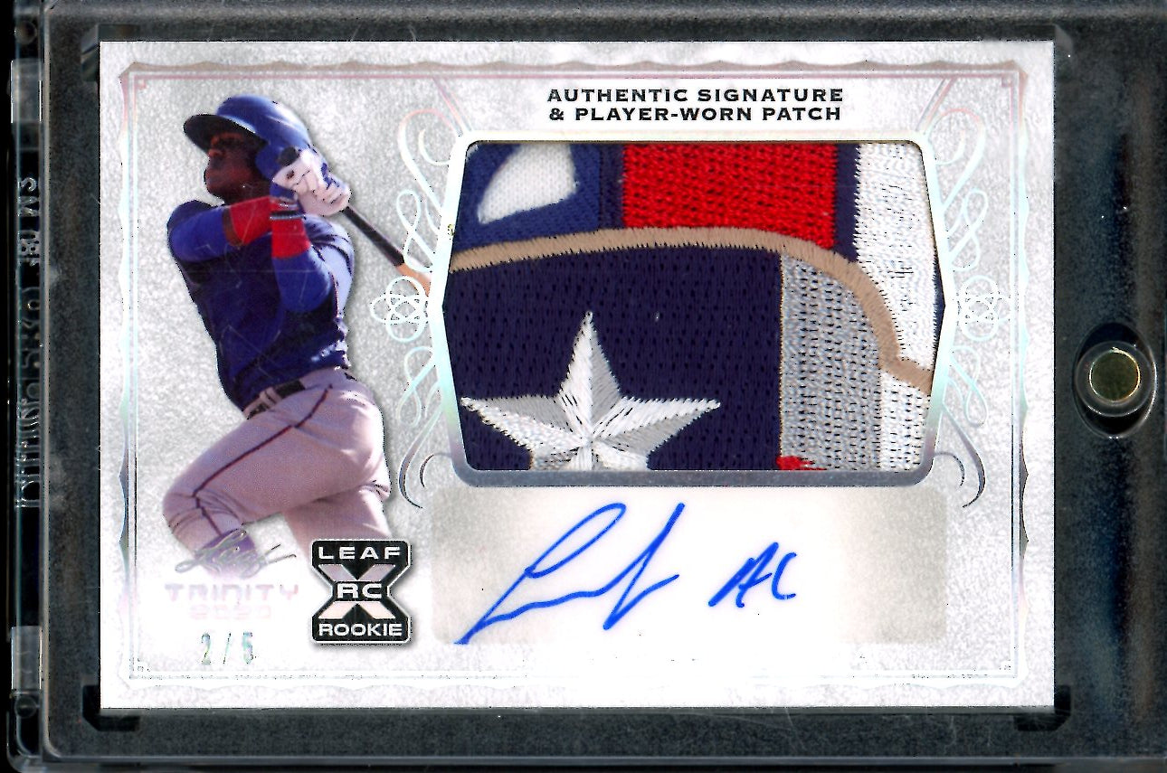 2020 Leaf Trinity Luisangel Acuna Rookie XRC Patch Auto /5 Rangers