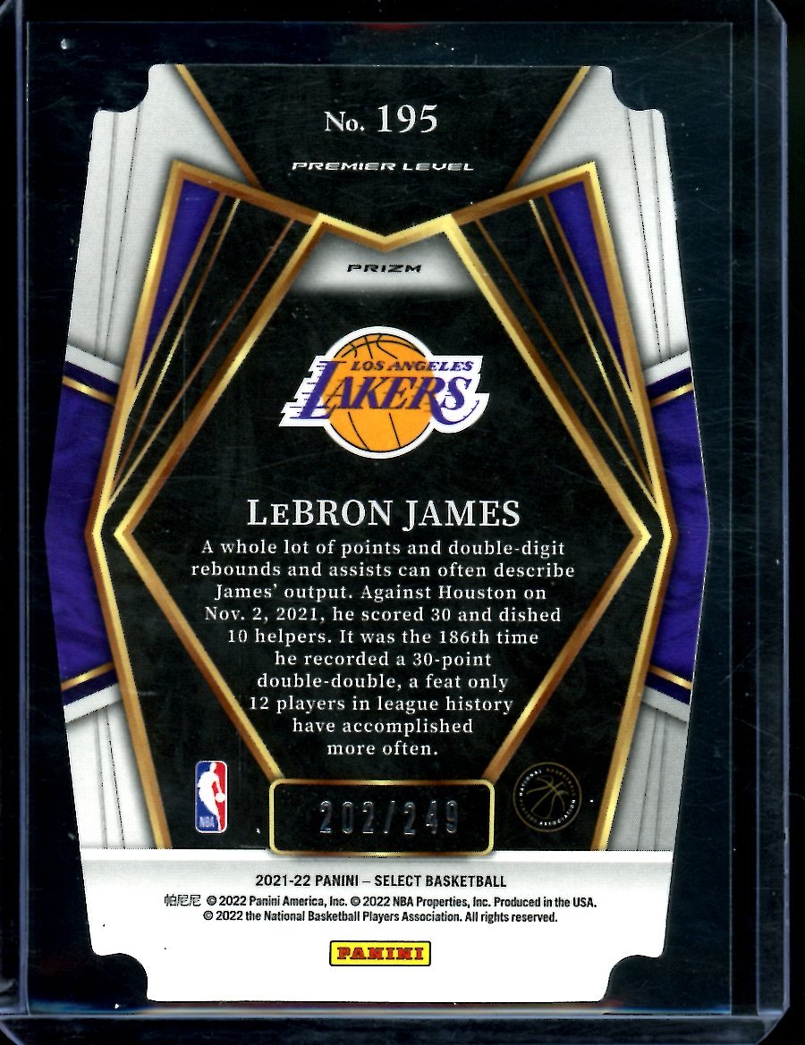 2021/22 Panini Select LeBron James Blue Die Cut /249 Lakers