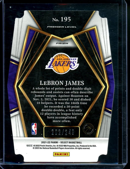2021/22 Panini Select LeBron James Blue Die Cut /249 Lakers