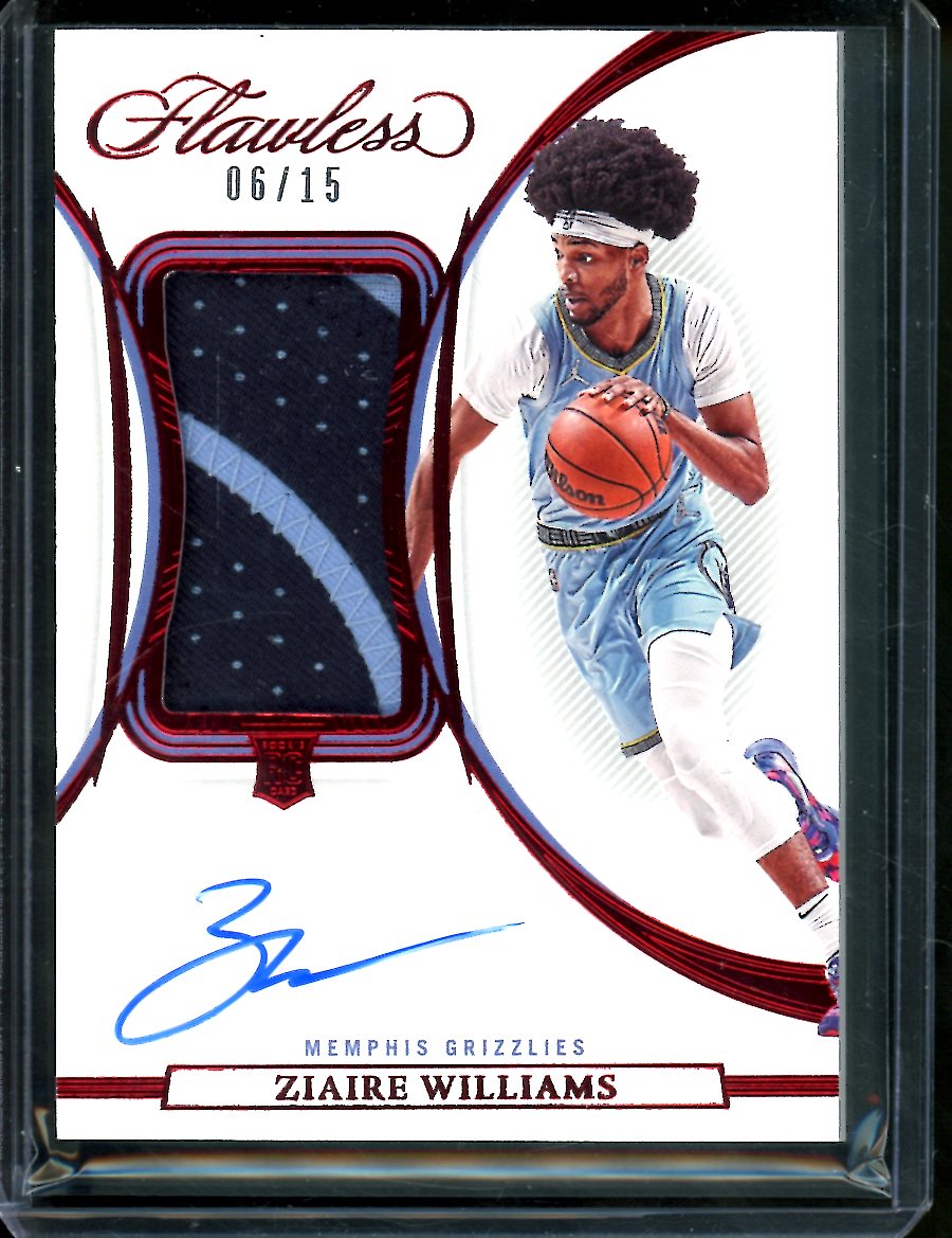 2021/22 Panini Flawless Ziare Williams Rookie Auto RPA /15 Grizzlies