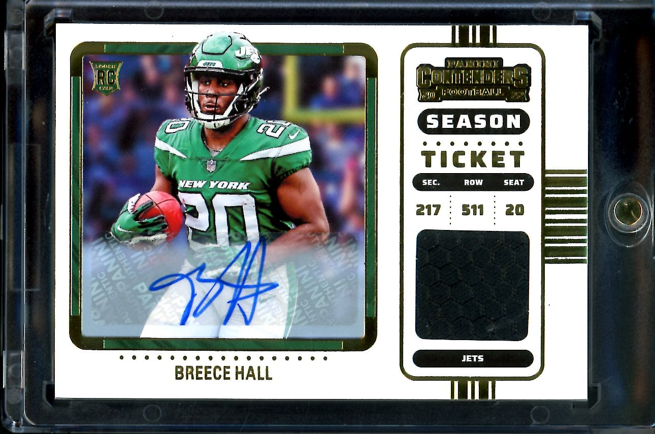 2022 Panini Contenders Breece Hall Rookie Auto RPA SP Jets