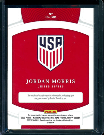2022 Panini National Treasures Jordan Morris Patch Auto Blue /5 USA