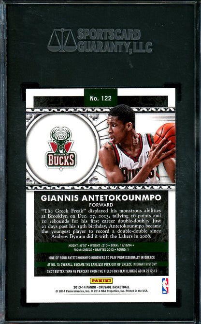 2013/14 Panini Crusade Giannis Antetokounmpo Rookie SGC 9.5 Bucks