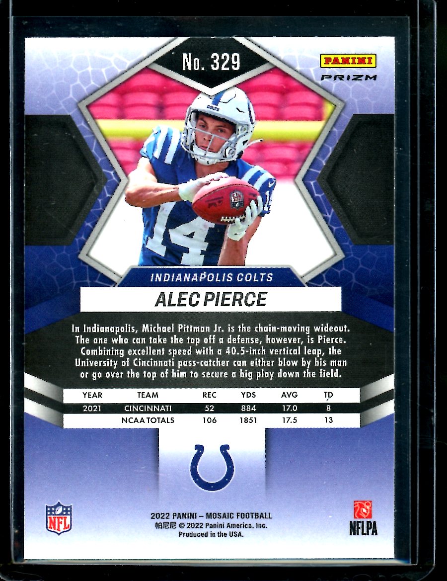 2022 Panini Mosaic Alec Pierce Rookie Mosaic SSP Colts