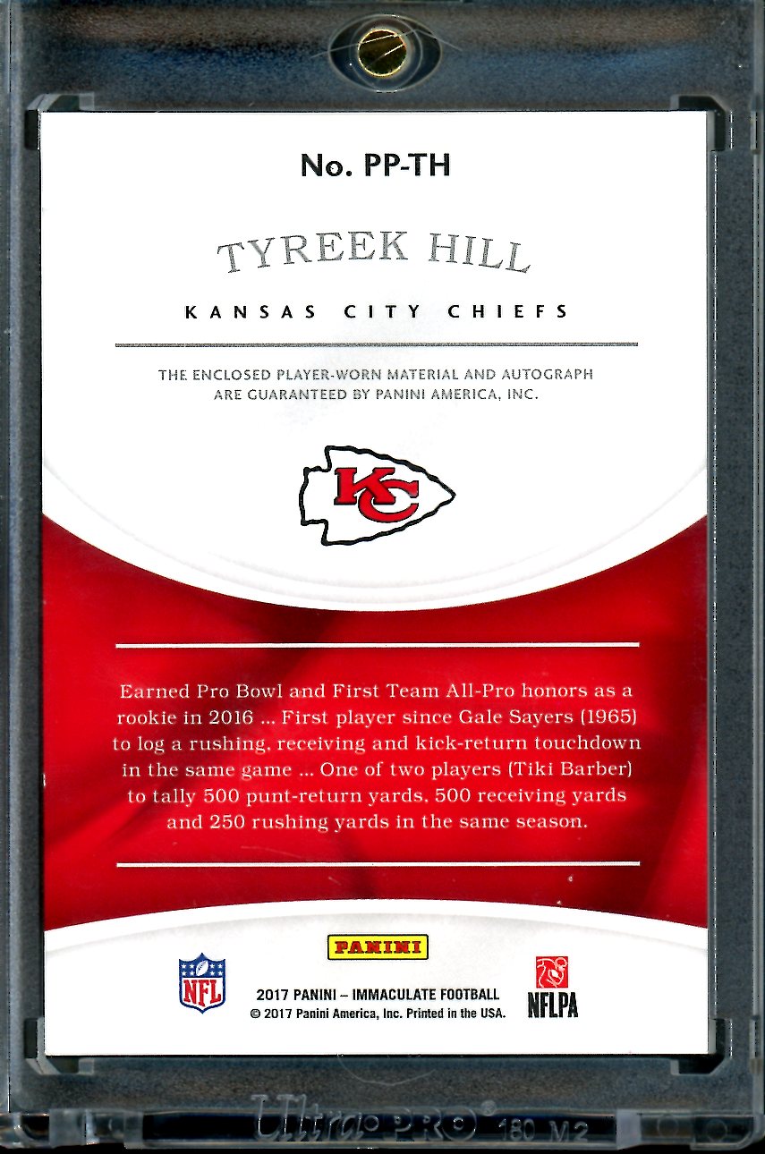 2017 Panini Immaculate Tyreek Hill NFL Shield Patch Auto 1/1 Chiefs