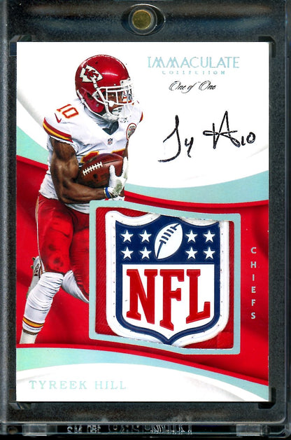 2017 Panini Immaculate Tyreek Hill NFL Shield Patch Auto 1/1 Chiefs