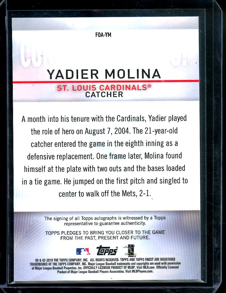 2019 Topps Finest yadier Molina Finest Origins Auto Cardinals