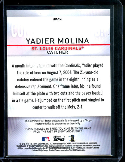 2019 Topps Finest yadier Molina Finest Origins Auto Cardinals