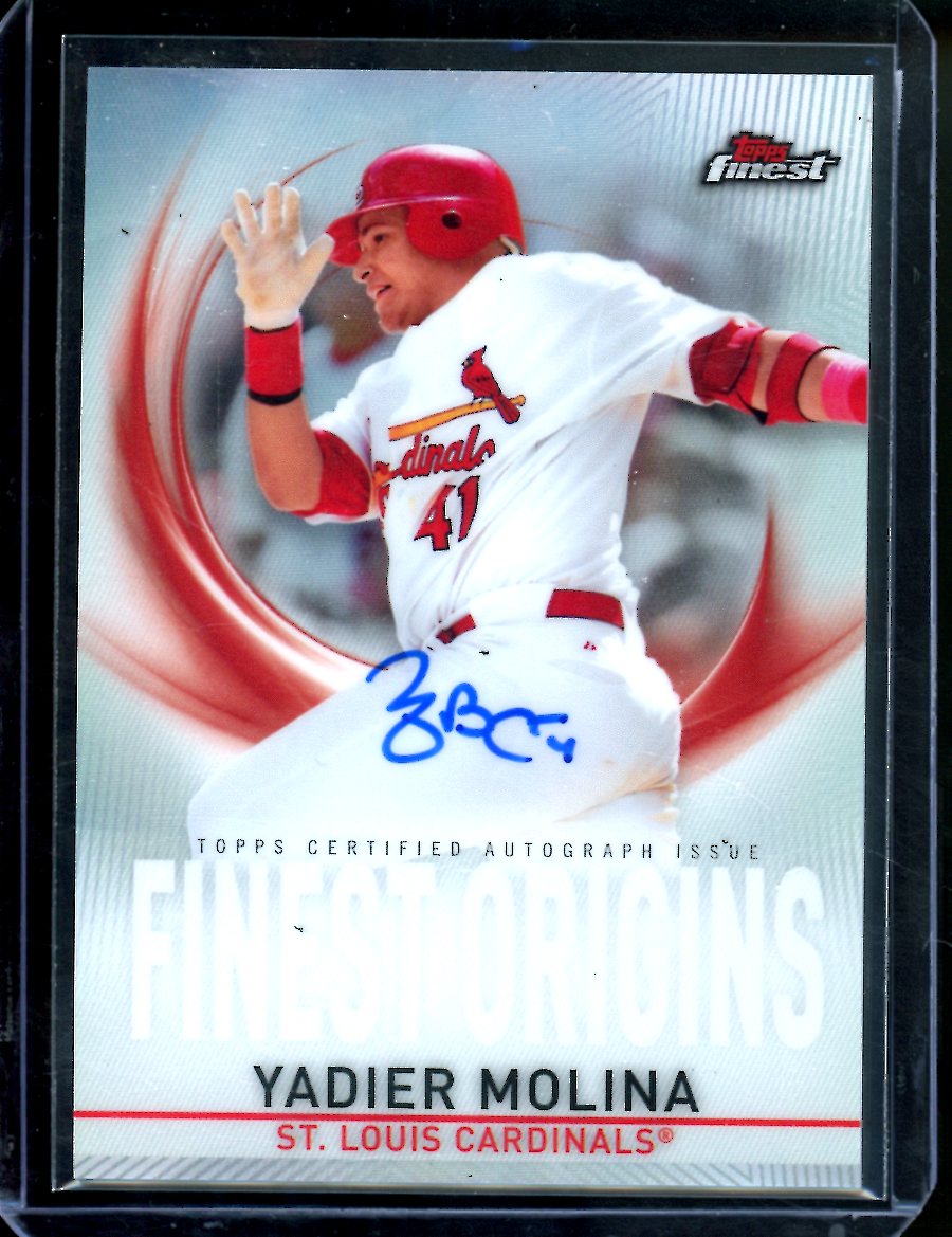 2019 Topps Finest yadier Molina Finest Origins Auto Cardinals